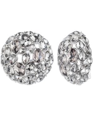 Givenchy Glass Stone Silver-tone Drama Cluster Stud Earrings - Gray