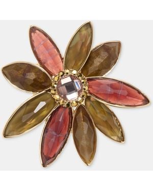 Anne Klein Stone Flower Pin - Brown