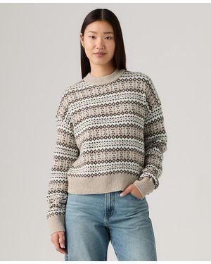 Levi's Ines Fairisle Long Sleeve Sweater - Gray