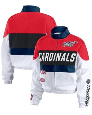 WEAR by Erin Andrews Red/white St. Louis Cardinals Racing Full-zip Jacket
