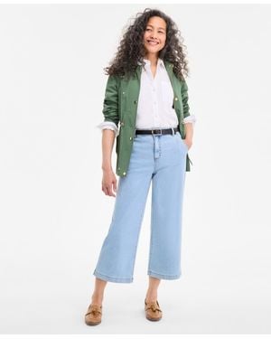Style & Co. High-rise Wide-leg Crop Jeans - Blue