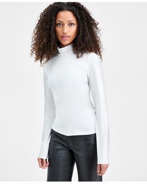 And Now This Mock-neck Jersey Long-sleeve Top - White