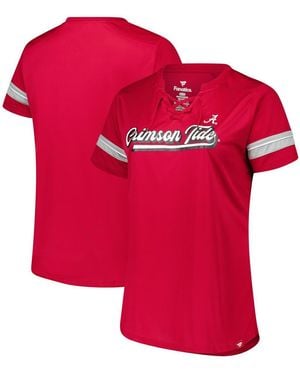 Fanatics Alabama Tide Plus Size Overtime Readiness Lace-up T-shirt - Red