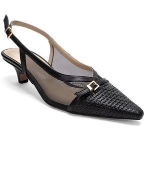 Prologue Shoes Laviera Mesh Slingback Pump - Metallic