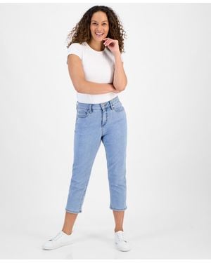 Style & Co. Petite High-rise Cropped Straight-leg Jeans - Blue
