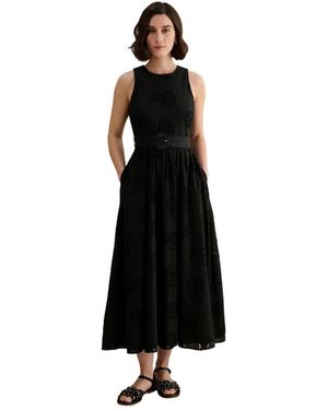 Hobbs Amelie A-line Lace Midi Dress - Black