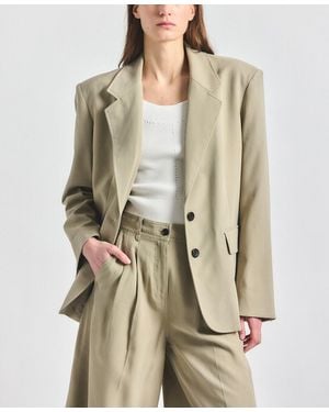 10 Crosby Derek Lam Poppy Notch Lapel Collar Blazer - Natural