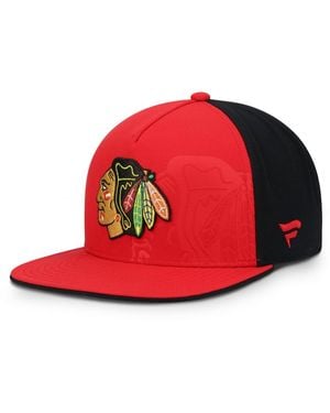 Fanatics Red/black Chicago Blackhawks Snapback Hat