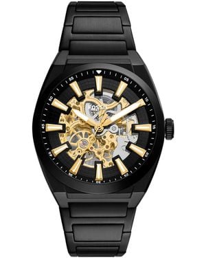 Fossil Automatic Everett Luxury Water-resistant Stainless Steel Bracelet Watch - Black