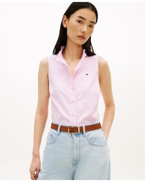 Tommy Hilfiger Classic Frill Sleeveless Shirt - Purple