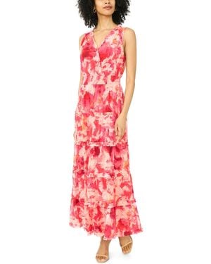 SAM & JESS Sleeveless Surplice Neck Maxi Dress - Red