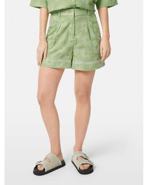 Scotch & Soda High Rise Broderie Shorts - Green