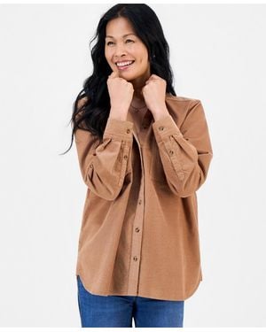 Style & Co. Cotton Corduroy Overshirt - Brown