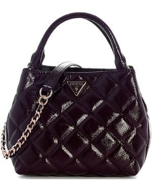 Guess Juliet Small Satchel Handbag - Purple