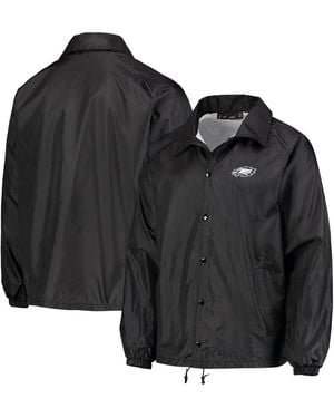Dunbrooke Philadelphia Eagles Coaches Classic Raglan Full-snap Windbreaker Jacket - Black