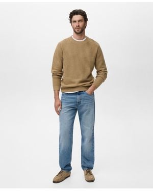 Mango Cotton Knitted Sweater - Blue