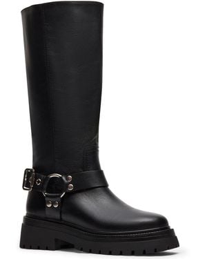 Steve Madden Everest Platform Lug-sole Engineer Tall Boots - Black