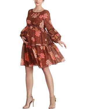 Kimi + Kai Kimi + Kai Annie Chiffon Maternity Dress - Red