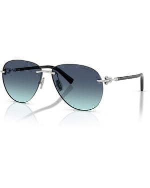 Tiffany & Co. Aviator Rimless Sunglasses Tf3124 - Blue