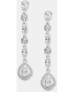 Givenchy Dynamic Crystal Stone Linear Earrings - White
