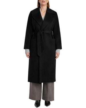 1982 Pure Cashmere Wrap Belted Midi Coat - Black