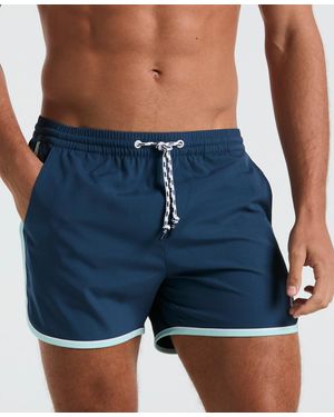 Original Penguin Earl Tipped Swim Shorts - Blue