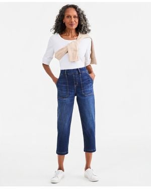 Style & Co. High-rise Pull-on Utility Ankle Jeans - Blue