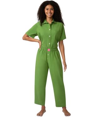 Hue Poplin Pajama Pants - Green