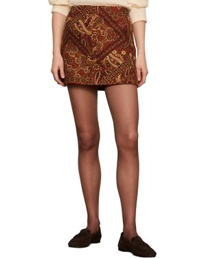 Sanctuary Heirloom A-line Mini Tapestry Jacquard Skirt - Brown
