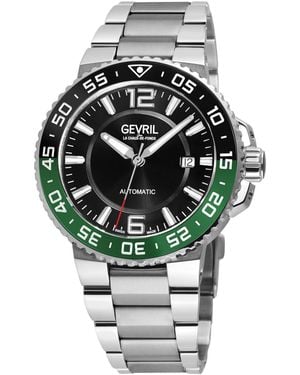 Gevril Swiss Automatic Riverside Stainless Steel Bracelet Watch - Gray