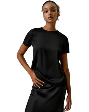 LILYSILK Basic Silk T Shirt - Black