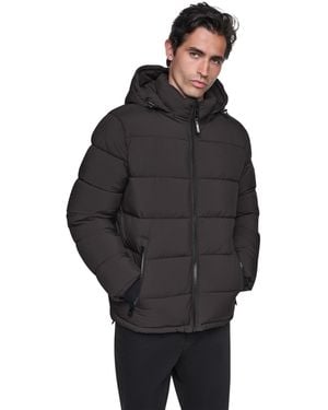 DKNY Hooded Puffer Jacket - Black