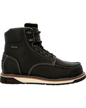 Georgia Boot Amp Lt Wedge Waterproof Moc-toe Work Boot - Black