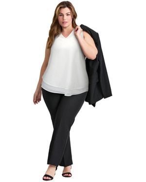 Avenue Tops & Tees Plus Size Sleeveless Double Layer Swing Tank - Black