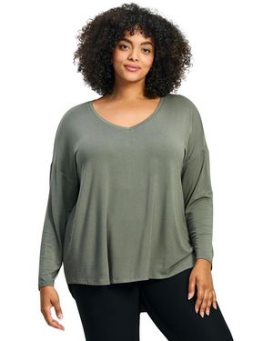 Avenue Plus Size Taya Essential Top - Gray