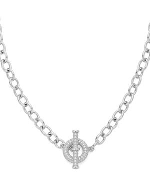 And Now This Cubic Zirconia toggle Necklace - White