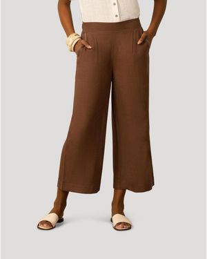 Cable & Gauge Cable And Gauge Linen Blend Pull On Crop Pant - Brown