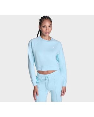 Converse Star Chevron Cropped Crewneck Sweatshirt - Blue