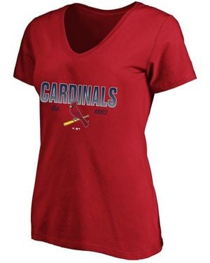 Fanatics Profile St. Louis Cardinals Plus Size Wordmark V-neck T-shirt - Red