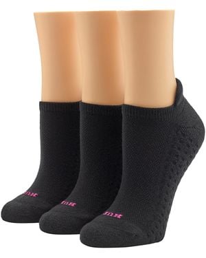 Hue 3-pk. Air Cushion Tab-back No Show Socks - Black