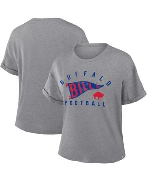Fanatics Buffalo Bills Pennant Wave Tribute Tri-blend Boxy T-shirt - Gray