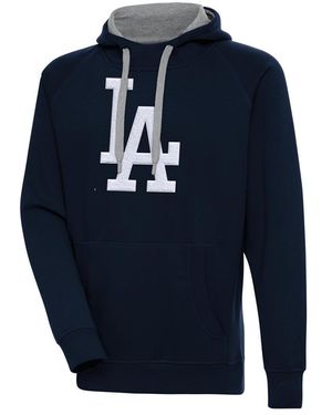 Antigua Los Angeles Dodgers Victory Chenille Pullover Hoodie - Blue