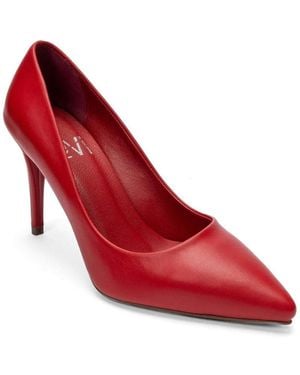 Forever & Always Shoes Forever And Always Shoes Moriel Leather Stiletto Pump - Red