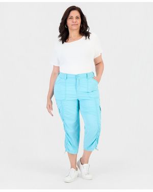 Style & Co. Plus Size Cargo Capri Pants - Blue