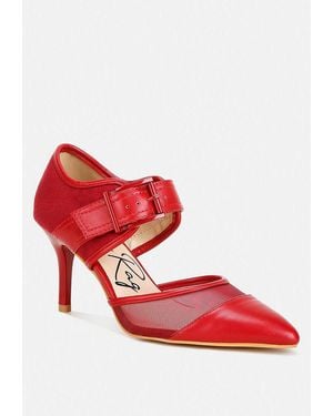 LONDON RAG Aneri Buckle Detail Pump Sandals - Red