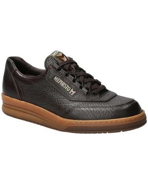 Mephisto Match Full-grain Leather Arch Support Sneakers - Black