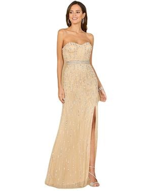 Lara Strapless Beaded Gown - Natural