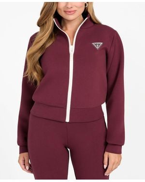 Guess Ann Zip-front Sweatshirt - Red