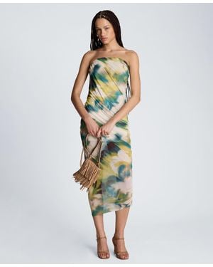 Kenneth Cole Strapless Ruched Dress - Green