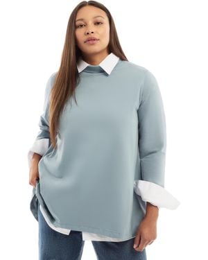June + Vie June + Vie June + Vie One+only Mock-neck Tunic - Blue